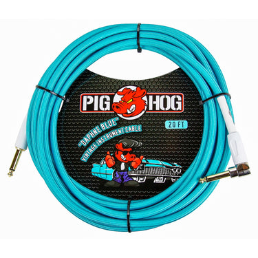 Cable Pig Hog P/inst Daphne Blue 6.10mt 1/4-1/4 Ang Recto, Pch20dbr